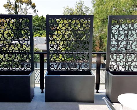 metal screen with planter box|low budget privacy screen planter.